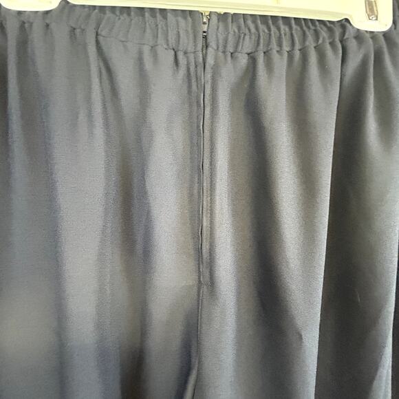 John Roberts Size 14 Dress Pants Career Navy Blue 36" waist + zip and elastic 31 - Picture 7 of 9